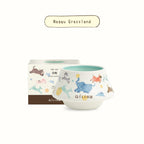 Scented candle in illustrated ceramic cup, label: Nagqu Grassland