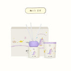 Dinosaur scent diffuser set, Meili Elf label, reed sticks and two jars